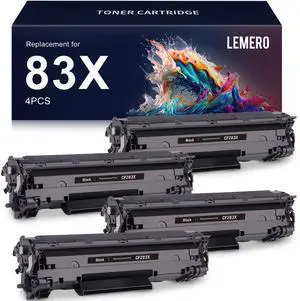 83X CF283X Toner Cartridge Compatible Replacement for HP 83X CF283X 83A CF283A High Yield - use with LaserJet Pro M201dw MFP M225dw MFP M225dn MFP M225nw (Black, 4-Pack) 83X CF283X Toner Cartridge Compatible Replacement for HP 83X CF283X 83A CF283A High Yield - use with LaserJet Pro M201dw MFP M225dw MFP M225dn MFP M225nw (Black, 4-Pack)