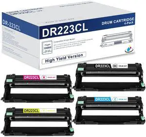 DR223CL Drum Unit Set Compatible DR-223CL Replacement for Brother DR223 DR-223CL MFC-L3770CDW HL-L3290CDW HL-L3270CDW Drum (Black, Cyan, Magenta, Yellow, 4 Pack) DR223CL Drum Unit Set Compatible DR-223CL Replacement for Brother DR223 DR-223CL MFC-L3770CDW HL-L3290CDW HL-L3270CDW Drum (Black, Cyan, Magenta, Yellow, 4 Pack)