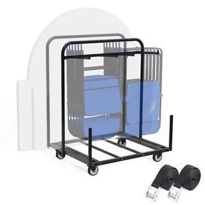 Folding Table Dolly With 4In Swivel Caster And 400LBS Weight Capacity - Move Folding Round Table And Chair Simultaneously - Space Saving Folding Table Dolly With 4In Swivel Caster And 400LBS Weight Capacity - Move Folding Round Table And Chair Simultaneously - Space Saving