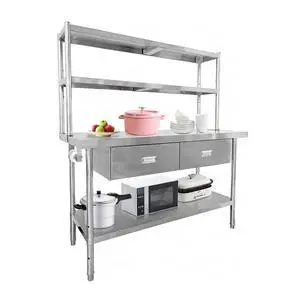 Stainless Steel Table with Overshelves and Drawers, Work Tables Workbench | 48" X 24" Heavy Duty Commercial Work & Prep Table with Adjustable Undershelf for Home Restaurant Kitchen Garage Stainless Steel Table with Overshelves and Drawers, Work Tables Workbench | 48" X 24" Heavy Duty Commercial Work & Prep Table with Adjustable Undershelf for Home Restaurant Kitchen Garage