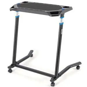 Indoor Cycling Desk - Adjustable Height Bike Deak Laptop Stand Non-Slip Surface - Portable Bike Trainer Fitness Desk with Lockable Wheels Indoor Cycling Desk - Adjustable Height Bike Deak Laptop Stand Non-Slip Surface - Portable Bike Trainer Fitness Desk with Lockable Wheels