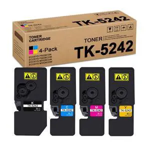 TK5242 TK-5242 Toner Cartridge Set (4-Pack, 1Black/1Cyan/1Magenta/1Yellow) - Lovn TK-5242K TK-5242C TK-5242M TK-5242Y Toner Replacement for Kyocera ECOSYS P5026cdn P5026cdw M5526cdn M5526cdw Printer TK5242 TK-5242 Toner Cartridge Set (4-Pack, 1Black/1Cyan/1Magenta/1Yellow) - Lovn TK-5242K TK-5242C TK-5242M TK-5242Y Toner Replacement for Kyocera ECOSYS P5026cdn P5026cdw M5526cdn M5526cdw Printer