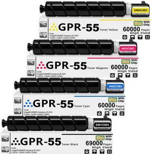GPR55 GPR-55 Remanufactured Toner Cartridges 4 Pack High Yield Replacement for Canon GPR55 GPR-55 toner for ImageRunner Advance C5535 C5535i C5540 C5540i C5550 C5550i C5560 C5560i Printer (B/C/M/Y) GPR55 GPR-55 Remanufactured Toner Cartridges 4 Pack High Yield Replacement for Canon GPR55 GPR-55 toner for ImageRunner Advance C5535 C5535i C5540 C5540i C5550 C5550i C5560 C5560i Printer (B/C/M/Y)