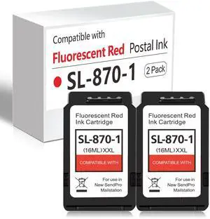 High Capacity SL-870-1 XXL Red Ink Cartridge High Yield Combo Pack (2-Pack,18 ML) Compatible SL8701 Ink Cartridges Replacement for Pitney Bowes New SendPro Mailstation Postage Machines High Capacity SL-870-1 XXL Red Ink Cartridge High Yield Combo Pack (2-Pack,18 ML) Compatible SL8701 Ink Cartridges Replacement for Pitney Bowes New SendPro Mailstation Postage Machines