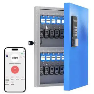 32 Key Lock Box Smart Key Organier Cabinet with Keypad & App for Office | Wall Mounted Lockbox use App, Custom & One Time Password, WiFi (Need W100 Bridge) Unlock for School, Office, Fleet, Hotel 32 Key Lock Box Smart Key Organier Cabinet with Keypad & App for Office | Wall Mounted Lockbox use App, Custom & One Time Password, WiFi (Need W100 Bridge) Unlock for School, Office, Fleet, Hotel