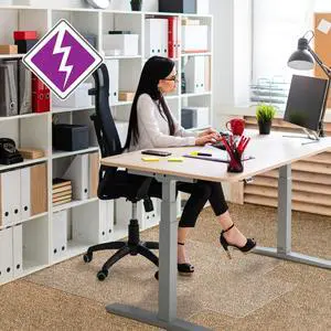 ® Anti-Static Vinyl Lipped Chair Mat for Carpets up to 3/8" - 36" x 48" ® Anti-Static Vinyl Lipped Chair Mat for Carpets up to 3/8" - 36" x 48"