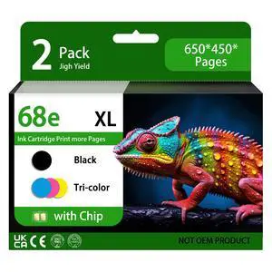 68XL 68e High Yield Ink Compatible HP68,1Bk 1Tri-Color Envy Printers | 68XL 68e high yield ink combo pack compatible HP 68 (1Bk,1Tri-Color), fits Envy 6155e 6555e 6152e 6100e 6552e 6558e 68XL 68e High Yield Ink Compatible HP68,1Bk 1Tri-Color Envy Printers | 68XL 68e high yield ink combo pack compatible HP 68 (1Bk,1Tri-Color), fits Envy 6155e 6555e 6152e 6100e 6552e 6558e