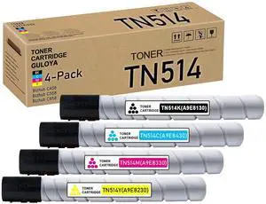 4-Pack TN-514 Toner Cartridge (1BK/1C/1M/1Y) Compatible TN514 | TN514K TN514C TN514M TN514Y Toner (A8DA130 A8DA430 A8DA330 A8DA230) Replacement for Konica Minolta C458 C558 C658 Printer 4-Pack TN-514 Toner Cartridge (1BK/1C/1M/1Y) Compatible TN514 | TN514K TN514C TN514M TN514Y Toner (A8DA130 A8DA430 A8DA330 A8DA230) Replacement for Konica Minolta C458 C558 C658 Printer