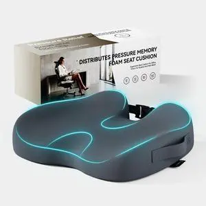 Large Memory Foam Seat Cushion for Office Chair, Car, Truck & Wheelchair - Sciatica, Coccyx & Tailbone Pain Relief Cushion for Long Sitting & Driving Large Memory Foam Seat Cushion for Office Chair, Car, Truck & Wheelchair - Sciatica, Coccyx & Tailbone Pain Relief Cushion for Long Sitting & Driving
