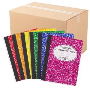 48 Composition Notebooks, Wide Ruled, Assorted Colors | 9.75 x 7.5 in, 100 sheets each, sewn binding, marble covers, bulk composition books, color coded for classrooms 48 Composition Notebooks, Wide Ruled, Assorted Colors | 9.75 x 7.5 in, 100 sheets each, sewn binding, marble covers, bulk composition books, color coded for classrooms
