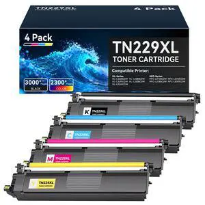 TN229XL High Yield Toner Cartridges for MFC-L3780CDW MFC-L3720CDW(4 Pack) | with Chip for Brother TN229 TN229XL Toner Cartridges Compatible MFC-L3765CDW HL-L3220CDW HL-L3280CDW HL-L3300CDW Printers TN229XL High Yield Toner Cartridges for MFC-L3780CDW MFC-L3720CDW(4 Pack) | with Chip for Brother TN229 TN229XL Toner Cartridges Compatible MFC-L3765CDW HL-L3220CDW HL-L3280CDW HL-L3300CDW Printers