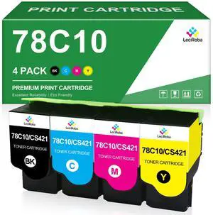 CS421 78C10 Toner Cartridge Replacement for Lexmark 78C10 78C10K0 78C10C0 78C10M0 78C10Y0 for CS421 CS521 CX421 CX522 CX622 CX625 CX522ade CX622ade CX625ade (4-Pack) CS421 78C10 Toner Cartridge Replacement for Lexmark 78C10 78C10K0 78C10C0 78C10M0 78C10Y0 for CS421 CS521 CX421 CX522 CX622 CX625 CX522ade CX622ade CX625ade (4-Pack)