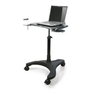 Mobile Laptop Desk Cart with Wheels, Height Adjustable Standing Desk with Pneumatic Lift, Rolling Workstation with Mouse Tray and Cup Holder, Portable Table for Home Office or Classroom Mobile Laptop Desk Cart with Wheels, Height Adjustable Standing Desk with Pneumatic Lift, Rolling Workstation with Mouse Tray and Cup Holder, Portable Table for Home Office or Classroom