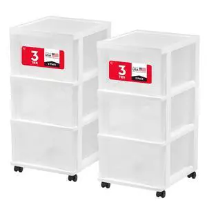 3-Drawer Slim Narrow Storage Organizer Rolling Cart, White/Clear | Organize crafts, school supplies, accessories, and household items with slim storage and easy-access drawers 3-Drawer Slim Narrow Storage Organizer Rolling Cart, White/Clear | Organize crafts, school supplies, accessories, and household items with slim storage and easy-access drawers
