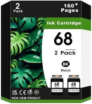2 Pack 68 Black Ink Cartridges 7FP21TN Compatible for Envy 6152e 6155e 6552e 6555e 6558e Printer 160 Pages (2 Black) 2 Pack 68 Black Ink Cartridges 7FP21TN Compatible for Envy 6152e 6155e 6552e 6555e 6558e Printer 160 Pages (2 Black)