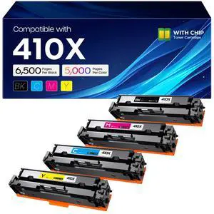 410X Toner Cartridges 4 Pack M477fnw Replacement for HP 410X | CF410X 410A use with Color Laserjet Pro M452dw 452dn 452nw MFP M477fnw M477fdn M477fdw M377dw Printer (BK/C/Y/M) 410X Toner Cartridges 4 Pack M477fnw Replacement for HP 410X | CF410X 410A use with Color Laserjet Pro M452dw 452dn 452nw MFP M477fnw M477fdn M477fdw M377dw Printer (BK/C/Y/M)
