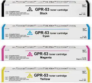 High Capacity GPR53 GPR-53 Toner Cartridge Black Cyan Yellow Magenta Toner Replacement for Canon ImageRunner Advance C3325 C3325i C3330 C3330i C3525 C3525i C3530 C3530i DX C3730i C3730i Printer High Capacity GPR53 GPR-53 Toner Cartridge Black Cyan Yellow Magenta Toner Replacement for Canon ImageRunner Advance C3325 C3325i C3330 C3330i C3525 C3525i C3530 C3530i DX C3730i C3730i Printer