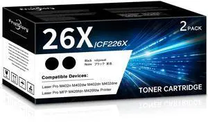 26X CF226X High Yield Toner Cartridge (Black, 2-Pack) | Compatible 26X CF226X Black Toner Cartridge Replacement for LaserPro M402d M402dw M402dne; LaserPro MFP M426dw M426fdw M427dw 26X CF226X High Yield Toner Cartridge (Black, 2-Pack) | Compatible 26X CF226X Black Toner Cartridge Replacement for LaserPro M402d M402dw M402dne; LaserPro MFP M426dw M426fdw M427dw