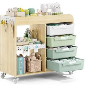 Craft Organizers and Art Supply Storage, Art Cart, Rolling Cart with 4 Drawers & Metal Pegboard, 5 Hooks, Cute Macaron Color Magnets for Craft Room, Office, Classroom,Mint Green Craft Organizers and Art Supply Storage, Art Cart, Rolling Cart with 4 Drawers & Metal Pegboard, 5 Hooks, Cute Macaron Color Magnets for Craft Room, Office, Classroom,Mint Green
