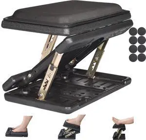 Adjustable Footrest with Removable Foam Cushion, Under Desk Footrest with Massage Beads for Car, Home, Office Stool, 4-Level Height for Improved Posture Back&Hip Pain Relief(Black Plus) Adjustable Footrest with Removable Foam Cushion, Under Desk Footrest with Massage Beads for Car, Home, Office Stool, 4-Level Height for Improved Posture Back&Hip Pain Relief(Black Plus)