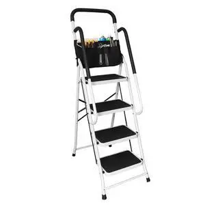 4 Step Ladder, 400 Ergonomic Folding Stool with Anti-Slip Pedal, Step Stool with Padded Handle for Kitchen, Household, Offices, ATRJZ9034XR, Torin 4 Step Ladder, 400 Ergonomic Folding Stool with Anti-Slip Pedal, Step Stool with Padded Handle for Kitchen, Household, Offices, ATRJZ9034XR, Torin