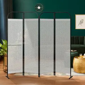 Double-Sided Fabric Room Divider 68" x 71" Swing | Folding Privacy Panel Partitions, For Dressing Room, Home, Office, Kitchen, Dining, Bedroom. Light & Air Flow Double-Sided Fabric Room Divider 68" x 71" Swing | Folding Privacy Panel Partitions, For Dressing Room, Home, Office, Kitchen, Dining, Bedroom. Light & Air Flow