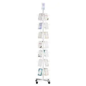 7-Tier Greeting Card Display Rack: 28-Pocket Rotating Countertop Stand for Postcards, Brochures, and Greeting Cards (White, 68.9H) 7-Tier Greeting Card Display Rack: 28-Pocket Rotating Countertop Stand for Postcards, Brochures, and Greeting Cards (White, 68.9H)
