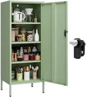 Metal Locker Cabinet Lockable Bathroom Storage Cabinet Black 4 Tier Employee Lockers for Home, School, Office, Garage (Green, 19.69" D x 15.75" W x 49.21" H) Metal Locker Cabinet Lockable Bathroom Storage Cabinet Black 4 Tier Employee Lockers for Home, School, Office, Garage (Green, 19.69" D x 15.75" W x 49.21" H)