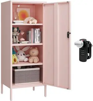 Metal Locker Cabinet Lockable Bathroom Storage Cabinet Black 4 Tier Employee Lockers for Home, School, Office, Garage (Pink, 19.69" D x 15.75" W x 49.21" H) Metal Locker Cabinet Lockable Bathroom Storage Cabinet Black 4 Tier Employee Lockers for Home, School, Office, Garage (Pink, 19.69" D x 15.75" W x 49.21" H)