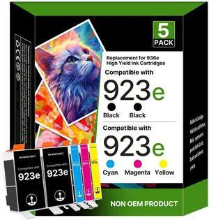 923XL 923 Ink Cartridges for HP Printers with Chip Replacement for HP 923XL Ink Cartridges Combo Pack for OfficeJet Pro 8135e 8130e 8139e 8138e 8122e 8120 8124e 8125e 8130 8132e 8134e Printer, 5 Pack 923XL 923 Ink Cartridges for HP Printers with Chip Replacement for HP 923XL Ink Cartridges Combo Pack for OfficeJet Pro 8135e 8130e 8139e 8138e 8122e 8120 8124e 8125e 8130 8132e 8134e Printer, 5 Pack