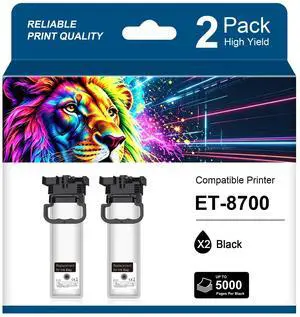 Remanufactured R02L Black Ink Cartridge R02L120 Black Ink Pack R02 Standard Capacity Compatible with Workforce Pro ET-8700 ET 8700 ET8700 (2 Pack) Remanufactured R02L Black Ink Cartridge R02L120 Black Ink Pack R02 Standard Capacity Compatible with Workforce Pro ET-8700 ET 8700 ET8700 (2 Pack)