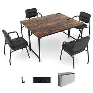 10 FT Conference Table with Charging Station, 2 PCS 60" x 24" Rectangular Large Meeting Room Desk with Storage Bag & Hook, Space Saving Seminar Table, Modern Office Computer Desk for 4 People 10 FT Conference Table with Charging Station, 2 PCS 60" x 24" Rectangular Large Meeting Room Desk with Storage Bag & Hook, Space Saving Seminar Table, Modern Office Computer Desk for 4 People