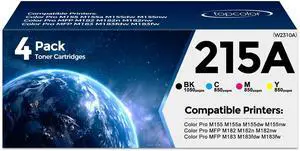 215A Toner Cartridges with Chip Compatible for HP 215A W2310A W2311A W2312A W2313A for HP Color Pro MFP M183fw M182nw M183fdw Pro M155a M155dw M155nw Printer Ink, Black Cyan Yellow Magenta 4 Pack 215A Toner Cartridges with Chip Compatible for HP 215A W2310A W2311A W2312A W2313A for HP Color Pro MFP M183fw M182nw M183fdw Pro M155a M155dw M155nw Printer Ink, Black Cyan Yellow Magenta 4 Pack