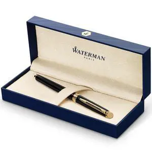 Hémisphère Fountain Pen Black with Gold Trim Medium Nib Blue Ink Gift Box Hémisphère Fountain Pen Black with Gold Trim Medium Nib Blue Ink Gift Box