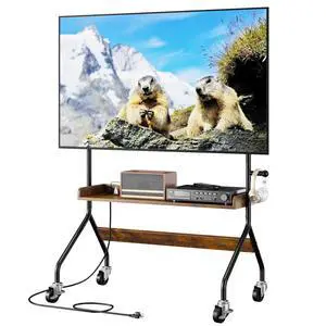 Rolling TV Stand with Power Outlet for 32-75 Inch TV - V1 Rolling TV Stand with Power Outlet for 32-75 Inch TV - V1