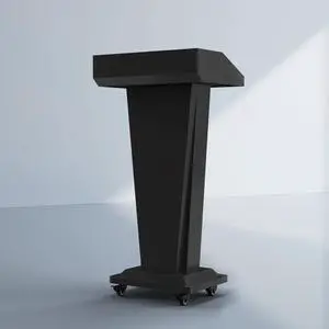 Podium Stand with 4 Locking Wheels, Heavy-Duty Metal Lectern for Church, School, Office, and Conference, Large Lockable Storage Cabinet, 43.7" H, Black Podium Stand with 4 Locking Wheels, Heavy-Duty Metal Lectern for Church, School, Office, and Conference, Large Lockable Storage Cabinet, 43.7" H, Black