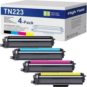 TN223 TN-223 High Yield BK/C/M/Y Toner Cartridge 4-Pack Compatible Replacement for Brother MFC-L3710CW, MFC-L3770CDW, MFC-L3750CDW, HL-L3210CW, HL-L3230CDW Printers - TN2234PK TN223 TN-223 High Yield BK/C/M/Y Toner Cartridge 4-Pack Compatible Replacement for Brother MFC-L3710CW, MFC-L3770CDW, MFC-L3750CDW, HL-L3210CW, HL-L3230CDW Printers - TN2234PK