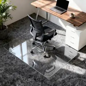 Glass Chair Mat for Carpet, 32"x48" Tempered Glass Office Chair Mat | 1/5" Thick,Heavy Duty Chair Mat with Rounded and Polished Edges,Smooth Glide for Carpet & Hardwood Floor Protection,Ship Flat Glass Chair Mat for Carpet, 32"x48" Tempered Glass Office Chair Mat | 1/5" Thick,Heavy Duty Chair Mat with Rounded and Polished Edges,Smooth Glide for Carpet & Hardwood Floor Protection,Ship Flat