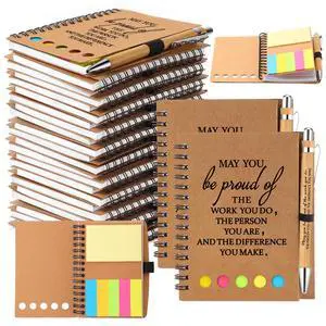 100 Sets Teacher Appreciation Gifts Inspirational Spiral Notebook Journal with Sticky Notepad Pen Bulk Thank You Gifts for Coworker Team Office Supplies First Day of School Year (Kraft) 100 Sets Teacher Appreciation Gifts Inspirational Spiral Notebook Journal with Sticky Notepad Pen Bulk Thank You Gifts for Coworker Team Office Supplies First Day of School Year (Kraft)