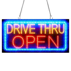 24" x 12" LED Drive Thru Sign for Business, Drive Thru Open LED Signs Board for Fast Food, Electric Advertising Display for Pizza Burger Restaurant Business Shop Store Window Home Decor 24" x 12" LED Drive Thru Sign for Business, Drive Thru Open LED Signs Board for Fast Food, Electric Advertising Display for Pizza Burger Restaurant Business Shop Store Window Home Decor