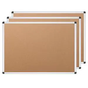 Cork Notice Board, 48 X 24 Inches, 3 Pack, Silver Aluminium Frame Cork Notice Board, 48 X 24 Inches, 3 Pack, Silver Aluminium Frame