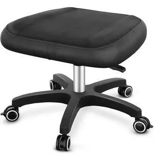 Multi-Use Footrest Stool Adjustable Height with 360° Rolling Lockable Wheels,Rest Ottoman,Office Footrests,Video Game Stool for Gaming for Home Office- Black Multi-Use Footrest Stool Adjustable Height with 360° Rolling Lockable Wheels,Rest Ottoman,Office Footrests,Video Game Stool for Gaming for Home Office- Black