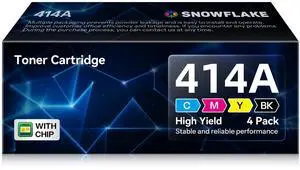 414A Toner Cartridges 4 Pack (with Chip) Compatible 414A W2020A Replacement for HP Color Pro MFP M479fdw M454dw M454dn M479 M454 (Black Cyan Yellow Magenta) 414A Toner Cartridges 4 Pack (with Chip) Compatible 414A W2020A Replacement for HP Color Pro MFP M479fdw M454dw M454dn M479 M454 (Black Cyan Yellow Magenta)