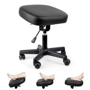 Footrest Stool Under Desk Adjustable Height and Tilt Angle, Black | Footrest Ottoman Ergonomic Foot Stool with Wheels 360°Rolling for Home Office Footrest Stool Under Desk Adjustable Height and Tilt Angle, Black | Footrest Ottoman Ergonomic Foot Stool with Wheels 360°Rolling for Home Office