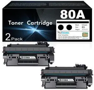 CF280A 80A Toner Cartridge Black High Yield, Replacement for HP 80A CF280AD1 Works with Laser Pro 400 M401n, M401dn, M401dw, M401dne, M425dw; Laser Pro 400 MFP M425dn Printer Cartridge | CF280A-2PK CF280A 80A Toner Cartridge Black High Yield, Replacement for HP 80A CF280AD1 Works with Laser Pro 400 M401n, M401dn, M401dw, M401dne, M425dw; Laser Pro 400 MFP M425dn Printer Cartridge | CF280A-2PK