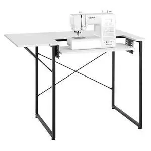 Sewing Table, Multipurpose Sewing Machine Table with Drawers, Foldable Side Shelf, Adjustable Shelf, Steel Legs, Computer Desk for Home, Fashion Studio, Art Studio, Educational Institution Sewing Table, Multipurpose Sewing Machine Table with Drawers, Foldable Side Shelf, Adjustable Shelf, Steel Legs, Computer Desk for Home, Fashion Studio, Art Studio, Educational Institution