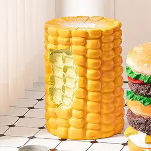 Small Corn Stool, Cute Low Hand Painted Ergonomic Shoe Changing Seat for Living Room Bedroom, Multifunctional Burger-Shaped (Corn) Small Corn Stool, Cute Low Hand Painted Ergonomic Shoe Changing Seat for Living Room Bedroom, Multifunctional Burger-Shaped (Corn)