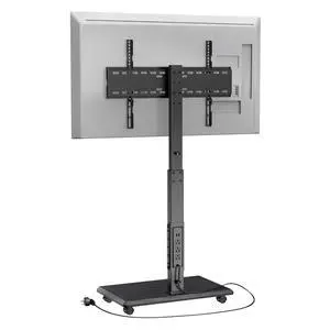 Rolling TV Stand with Power Outlet, Mobile TV Cart for 32-75 Inch TVs up to 110 lbs, 18 Adjustable Heights, TV Floor Stand with Swivel Mount/Shelf/Wheels, Max VESA 600x400mm, Fits for Bedroom, Outdoor Rolling TV Stand with Power Outlet, Mobile TV Cart for 32-75 Inch TVs up to 110 lbs, 18 Adjustable Heights, TV Floor Stand with Swivel Mount/Shelf/Wheels, Max VESA 600x400mm, Fits for Bedroom, Outdoor