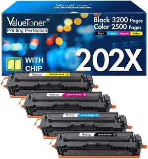 202X Compatible for HP 202X Toner Cartridges 202A CF500X 4-Pack | Work for LaserJet Pro MFP M281fdw M254dw M281cdw M281fdn M281dw M280nw M254 M281 Series, 1 Black, 1 Cyan, 1 Yellow, 1 Magenta 202X Compatible for HP 202X Toner Cartridges 202A CF500X 4-Pack | Work for LaserJet Pro MFP M281fdw M254dw M281cdw M281fdn M281dw M280nw M254 M281 Series, 1 Black, 1 Cyan, 1 Yellow, 1 Magenta