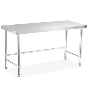 Stainless Steel Table Without Bottom Shelf 60x24 in, Commercial Home Kitchen Prep Work Table with Open Base Stainless Steel Table Without Bottom Shelf 60x24 in, Commercial Home Kitchen Prep Work Table with Open Base